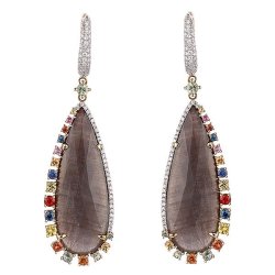 Серьги из золота с бриллиантом и сапфиром (Арт.me32657-wd-fs-yg_sr_sm_lb_yg)