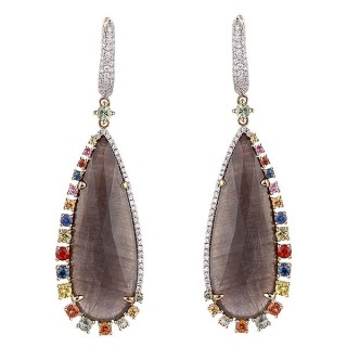 Серьги с бриллиантами и сапфирами «Лунный водопад» из золота MyJewels (арт.ME32657)