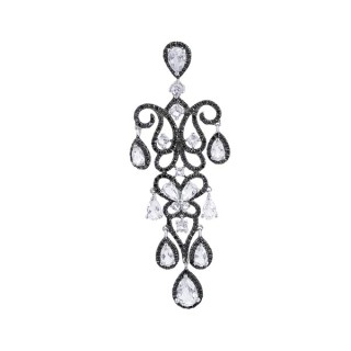Кулон с бриллиантами и топазами «Ноктюрн света» из белого золота 585 MyJewels (арт.MP51)