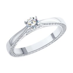 Кольцо из белого золота с бриллиантами (Арт.1012632-3)