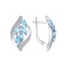 Серьги из серебра с голубыми топазами и фианитами (Арт.92021509)