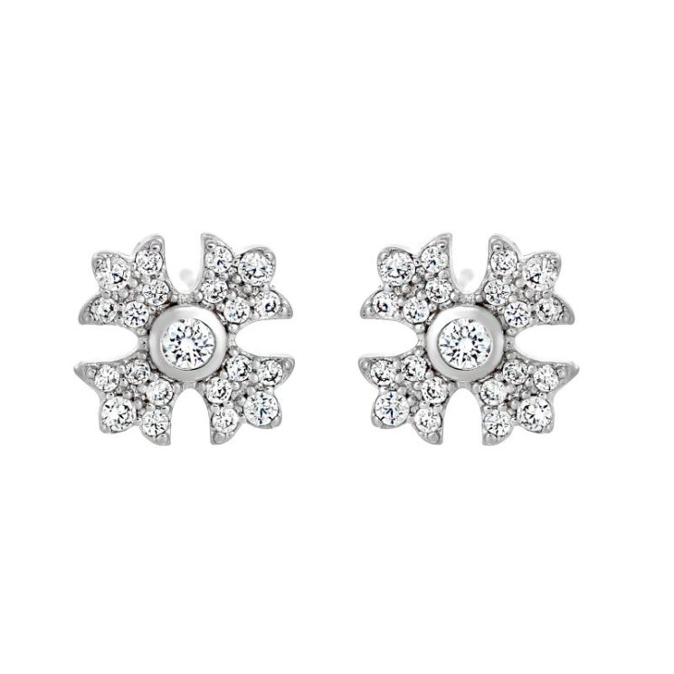 Серьги из серебра с фианитом (Арт.hl-e31e15w13-x-w-w-x-w)