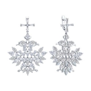 Серьги из серебра с фианитами «Снежная королева» Соколов (арт.94026808)