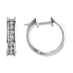 Серьги из белого золота с бриллиантами (Арт.1022275-3)