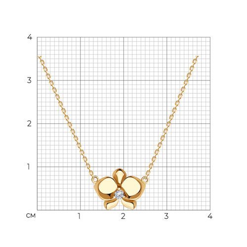 Колье из золочёного серебра с фианитом (Арт.93-170-01968-1)