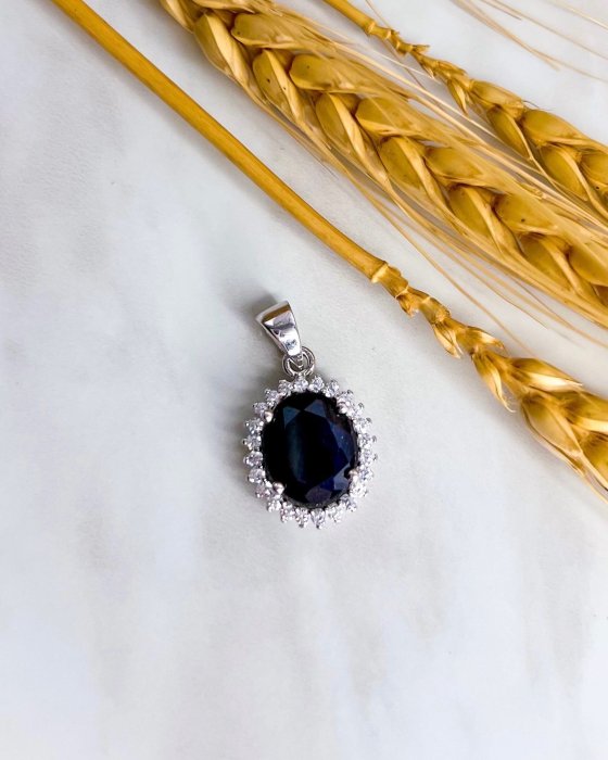 Подвеска Серебряные крылья (Арт.231361121_korundsapf_kubcirkonii)