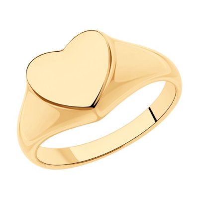 Кольцо из золоченого серебра «Золотое Сердце» Соколов (арт.9301-0859)