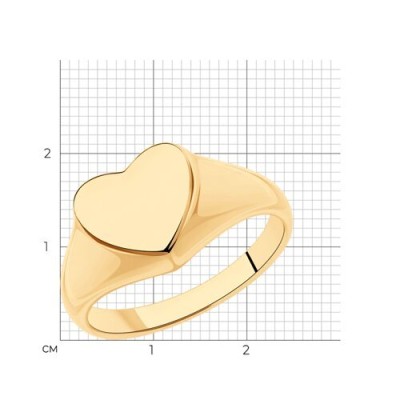 Кольцо из золоченого серебра «Золотое Сердце» Соколов (арт.9301-0859)
