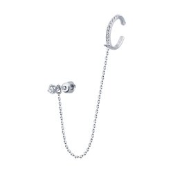 Серьга из белого золота с бриллиантами (Арт.1170016-3)