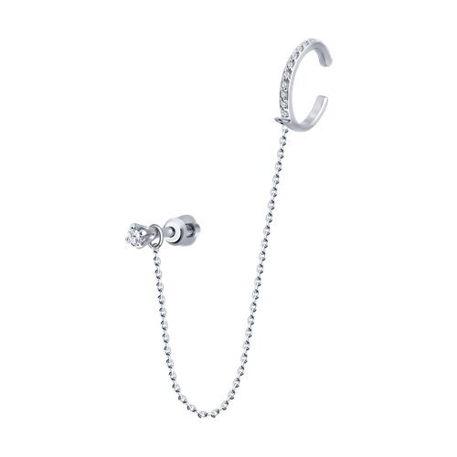 Серьга из белого золота с бриллиантами (Арт.1170016-3)