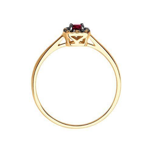 Кольцо из золота с бриллиантами и рубином (Арт.4010652)