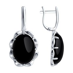 Серьги из серебра с агатами (Арт.94-320-01916-1)