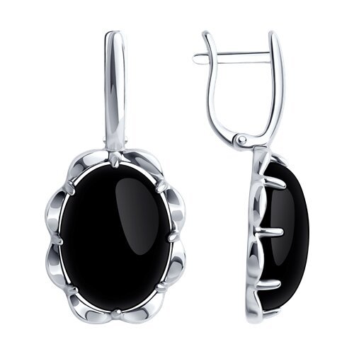Серьги из серебра с агатами (Арт.94-320-01916-1)
