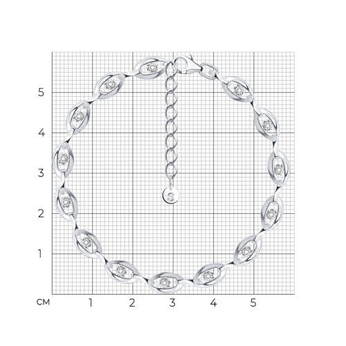 Браслет из серебра с фианитами (Арт.94051584)