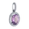 Подвеска из серебра с аметистом и фианитами (Арт.94-330-01999-2)