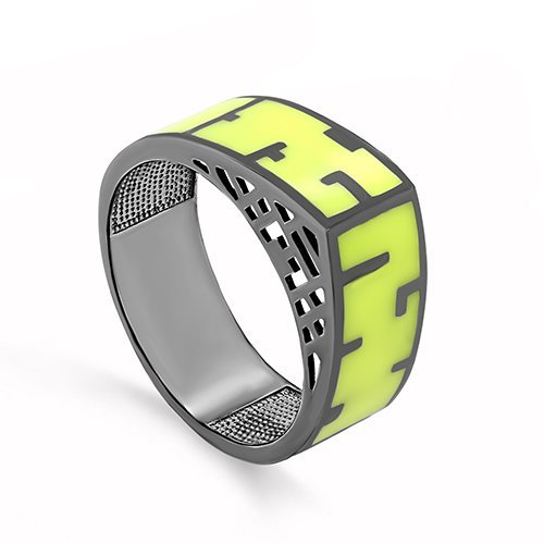 Кольцо серебряное с неоновой эмалью «NEW DISCO!» Kabarovsky (арт.11-723-0037)