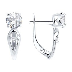 Серьги из серебра с фианитами (Арт.94-120-00741-1)