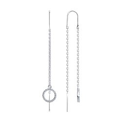 Серьги из серебра с фианитами (Арт.94026609)