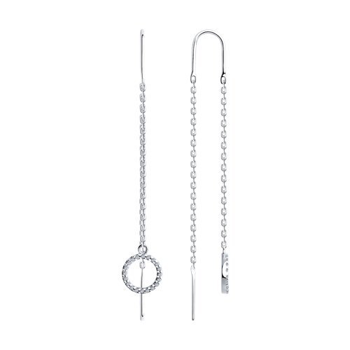 Серьги из серебра с фианитами (Арт.94026609)