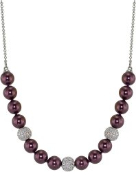 Ожерелье из серебра с жемчугом и кристаллом swarovski (Арт.213l-sk-18)