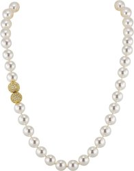 Ожерелье из серебра с жемчугом и кристаллом swarovski (Арт.5l-gk-1)