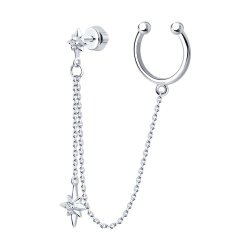 Серьга из серебра с фианитами (Арт.94170307)