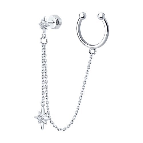 Серьга из серебра с фианитами (Арт.94170307)