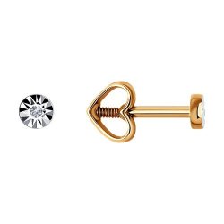 Серьги из золота с бриллиантами (Арт.51-222-01076-2)