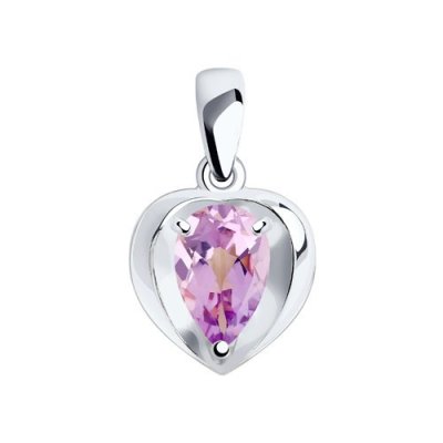 Подвеска из серебра с аметистом (Арт.94-330-00761-2)