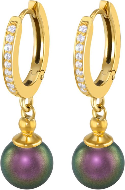 Серьги из серебра с жемчугом и кристаллом swarovski (Арт.aas-4-a-8-19-g)