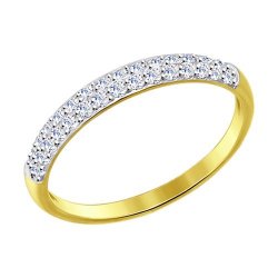 Кольцо из желтого золота с фианитами (Арт.017149-2)