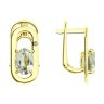 Серьги золотые пробы 585 с празиолитом (Арт.72-00334-2)