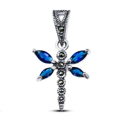 Подвеска Серебряные крылья (Арт.230010c-39_kubcirkonii_markazit)