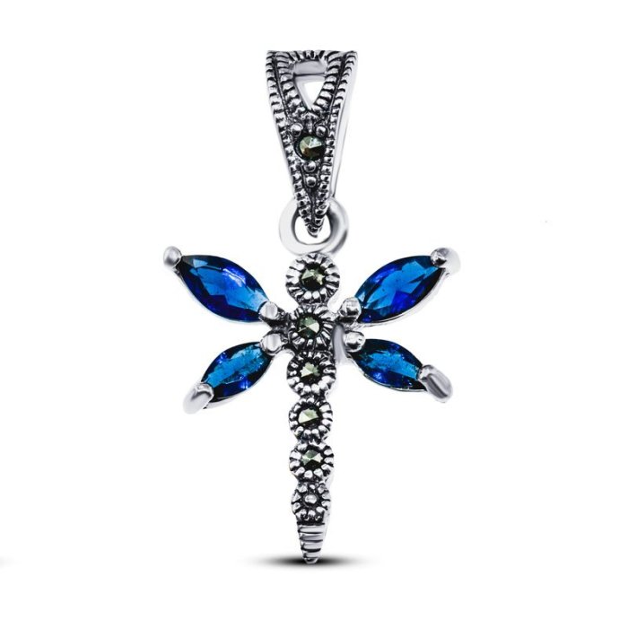 Подвеска Серебряные крылья (Арт.230010c-39_kubcirkonii_markazit)