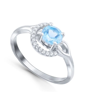 Кольцо Серебряные крылья (Арт.21knys1819-155_topaz_kubcirkonii_30)
