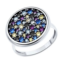 Кольцо из серебра с фианитами (Арт.94014037)