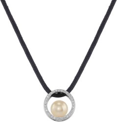 Кулон из серебра с жемчугом и кристаллом swarovski (Арт.ahp-2-8-5-s)