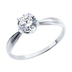 Кольцо из белого золота с фианитом (Арт.52-110-00099-1)