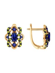 Серьги из золочёного серебра с сапфирами (Арт.62020021) Серьги из золочёного серебра с сапфирами (Арт.62020021)