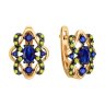 Серьги из золочёного серебра с сапфирами (Арт.62020021)