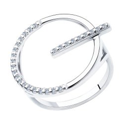 Кольцо из серебра с фианитами (Арт.94013091)