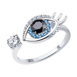 Кольцо из серебра с фианитами (Арт.94013606)