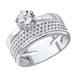 Кольцо из серебра с фианитами (Арт.94013815)