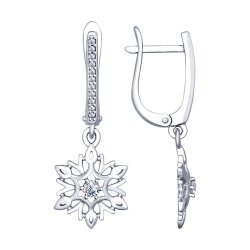 Серьги из серебра с фианитами (Арт.94022570)