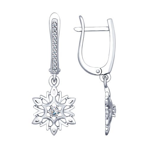 Серьги из серебра с фианитами (Арт.94022570)