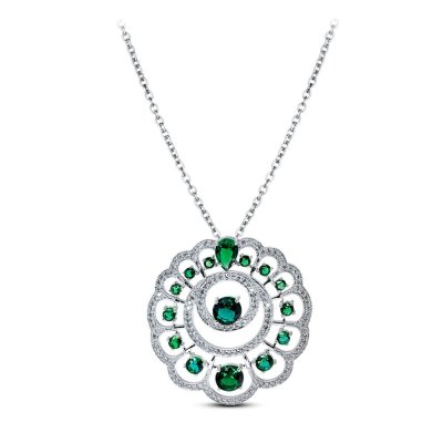 Ожерелье с бриллиантами и изумрудами «Спираль Изумрудной Роскоши» La Nordica (арт.39-12-1O00-07367)