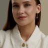 Серьги золотые пробы 585 с миксом камней (Арт.729271)