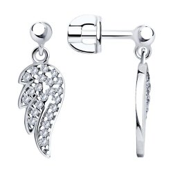 Серьги из серебра с фианитами (Арт.94025757)
