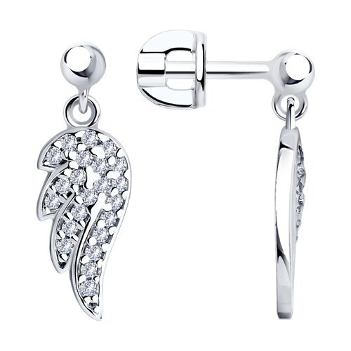 Серьги из серебра с фианитами (Арт.94025757)