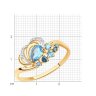 Кольцо золотое пробы 585 с миксом камней (Арт.715046)